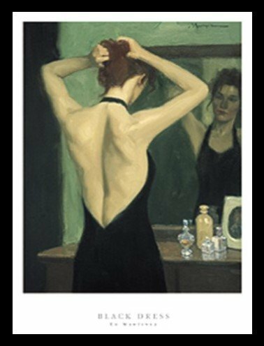 Black Dress by Ed Martinez Framed Painting Print