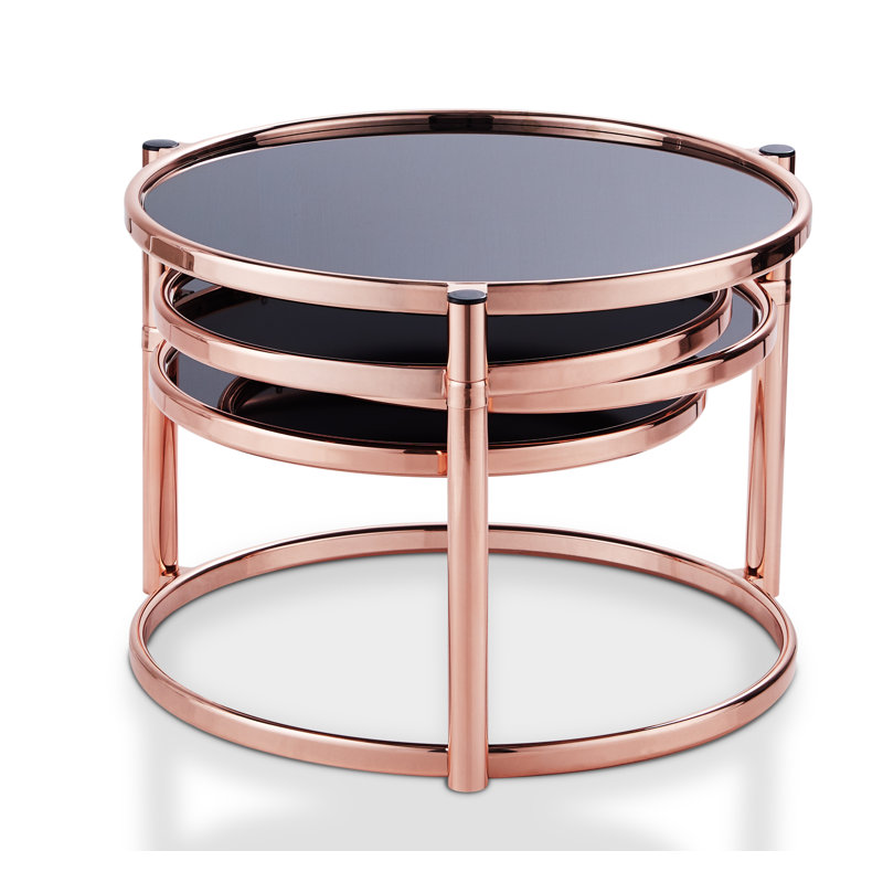Table basse Glantz, Or rose