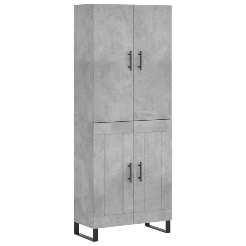 Muftah Highboard 69.5x34x180 cm Engineered Wood, Concrete Grey