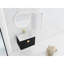 Meuble-lavabo de salle de bain avec lavabo en céramique et armoire d'appoint - Style moderne, châtaignier noir, structure et organisation-130431108
