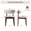 Ensemble de chaises de salle à manger rembourrées, 6 chaises de cuisine en bois, beige moderne, revêtement en velours doux et moelleux-996882233