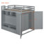 Lit mezzanine double avec tiroirs, tablettes et gris clair