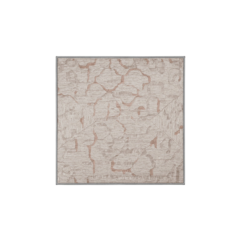 Machine Washable Gray Area Rug, Square 8'