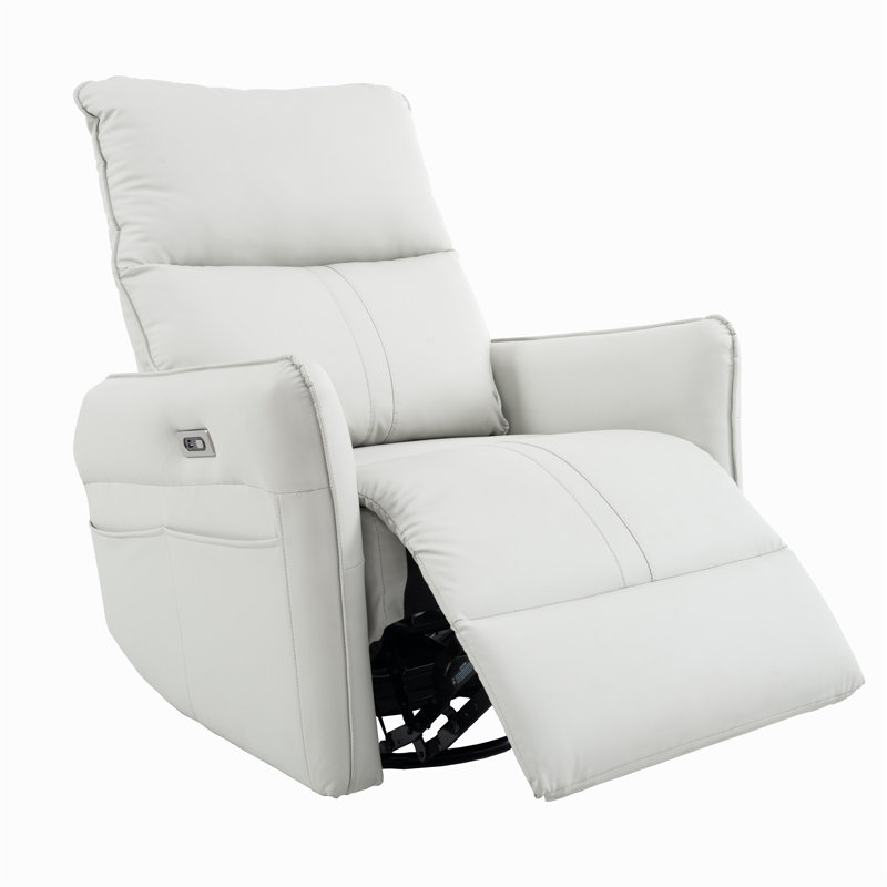 270° Power Swivel Rocker Recliner Chair, Light Gray