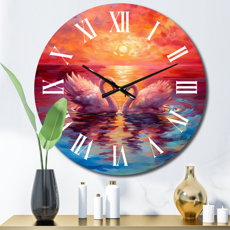 Horloge murale Swans In Love, Moyenne
