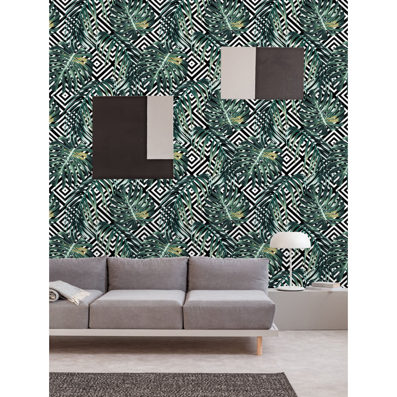 Rouleau de papier peint adhésif Barfield Palm, L 16,67 po x l 25 po
