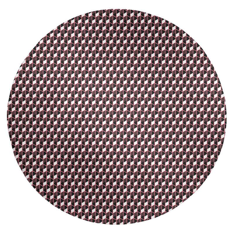 Tapis de zone rose géométrique classic, Rond 5 pi