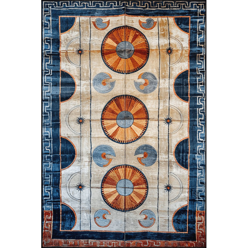 Tapis lavable à la machine à motif géométrique à motif géométrique beige de la collection Paris