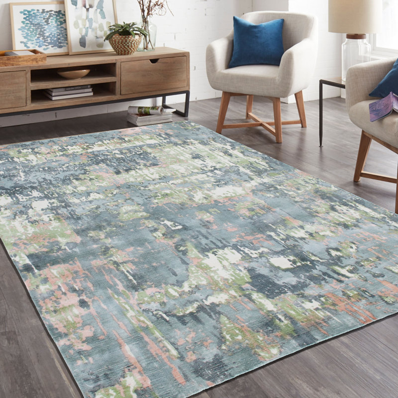 Hand Loomed Abstract Indoor Rug, Rectangle 9' x 12'