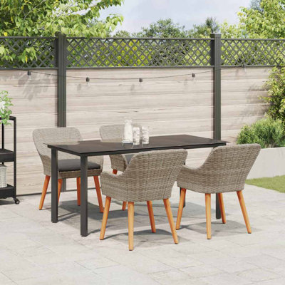 Dining Set 5 Pcs Poly Rattan