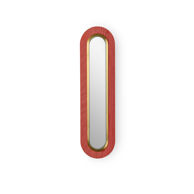 Lens Super Oval LED Wall Light by MUT Design, Red, Gold