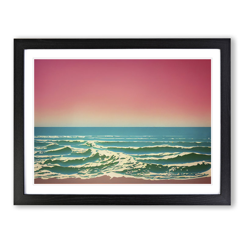 XH1022-7552X Rose Beach Vol.3 - Single Picture Frame Painting, Black , 25cm H x 34cm W x 2cm D