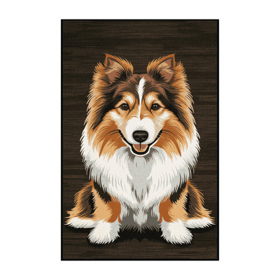 Washable Shetland Sheepdog Dogs Area Rug