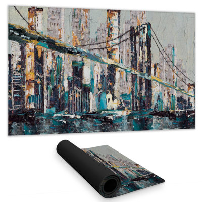 Abstract and texturized bridge - 14.00"x24.25" Desk mat