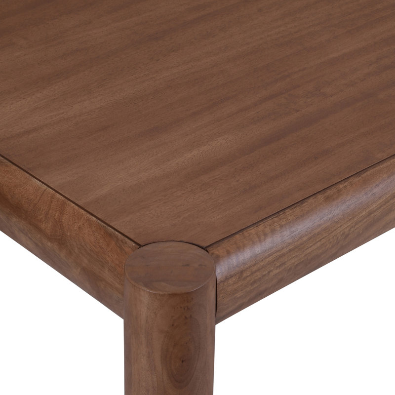 Console Mid-Century moderne en bois massif et placage de manguier, 63 po - Noyer, Brun, Brun