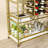 Stamatina 3-Tier Metal Bar Cart with Wine Rack and Glass Storage-984193670
