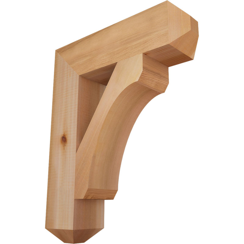 H Support en bois / corbeau, Western Red Cedar (Smooth), H 20 po x l 3,5 po x P 16 po