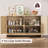 60" Rattan Buffet Cabinet - Farmhouse Storage Sideboard with 4 Doors & Adjustable Shelves, Woven Console Table-1288862568