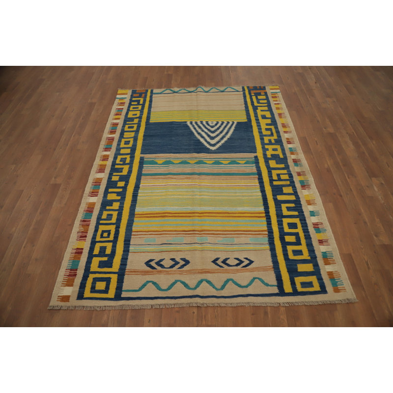 Tapis géométrique kilim 5 x 7