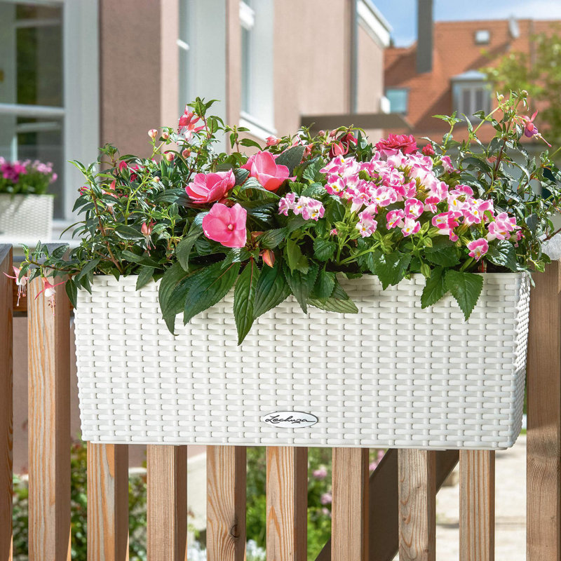 Balconera Window Box Planter, White, 19 cm H x 50 cm W x 19 cm D