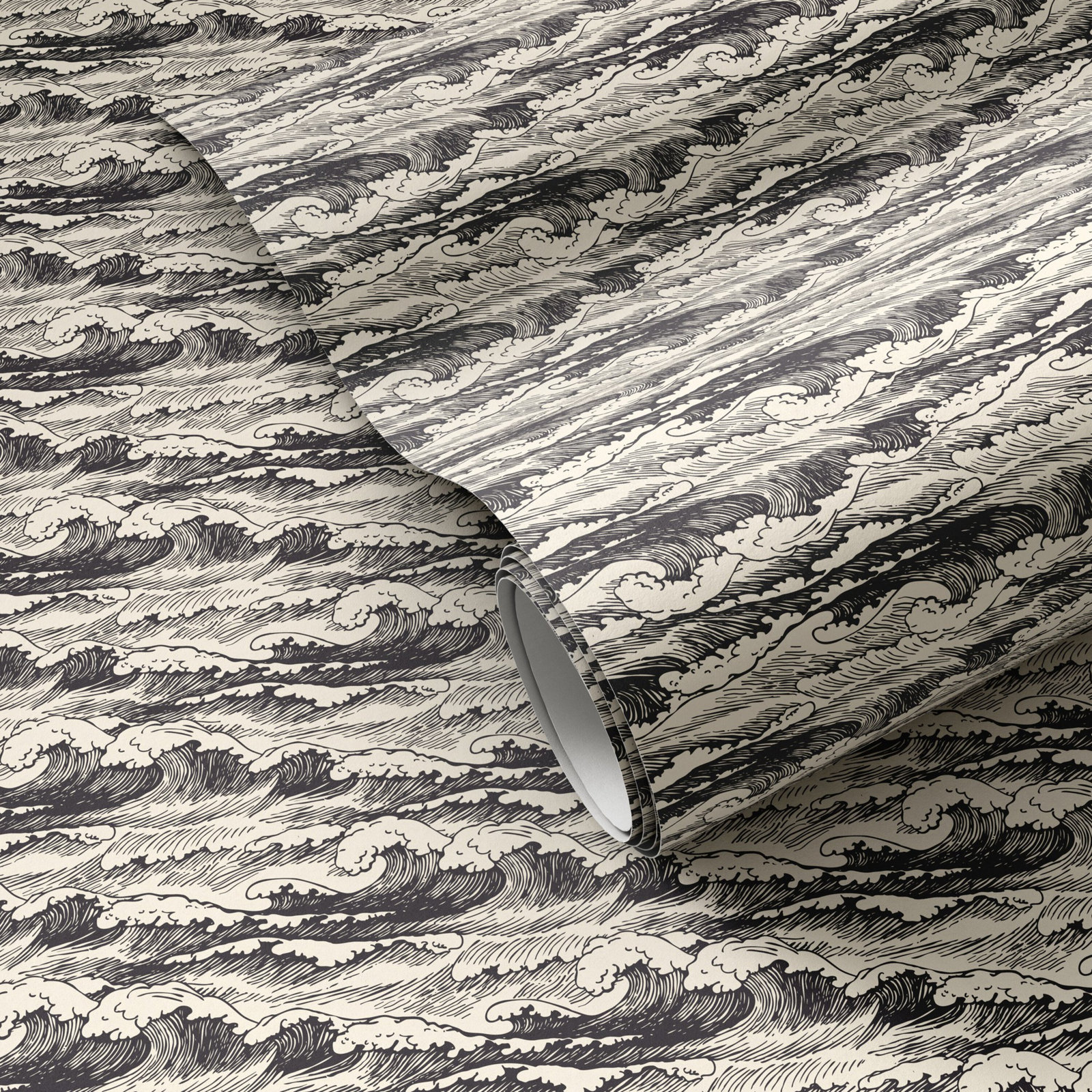 Wavebreak Wallpaper Roll, Black II