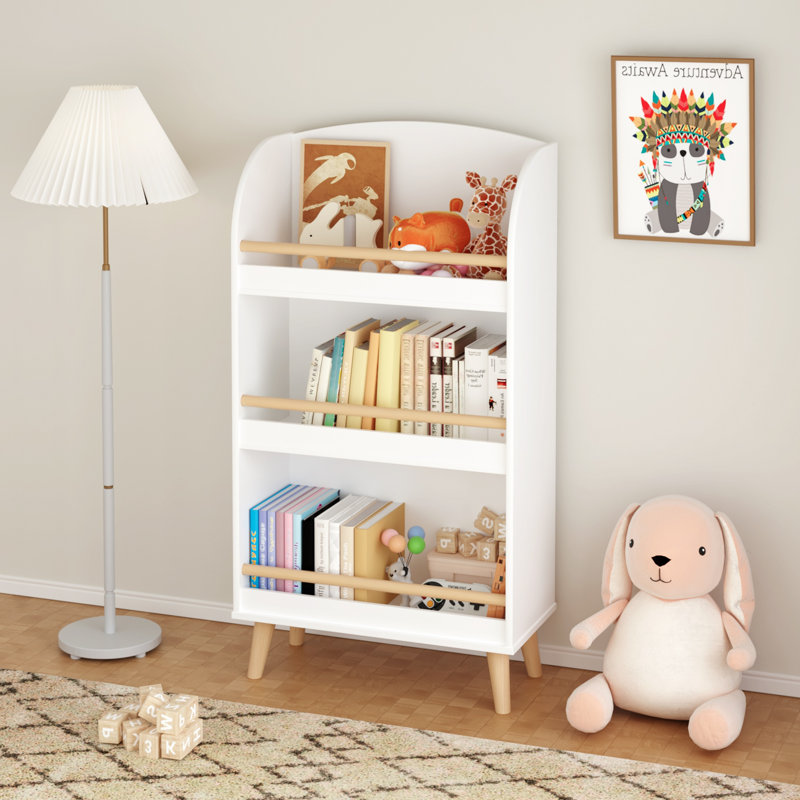 Bibliothèque pour enfants, bibliothèque à 3 niveaux, organisateur de livres, armoire de rangement pour jouets
