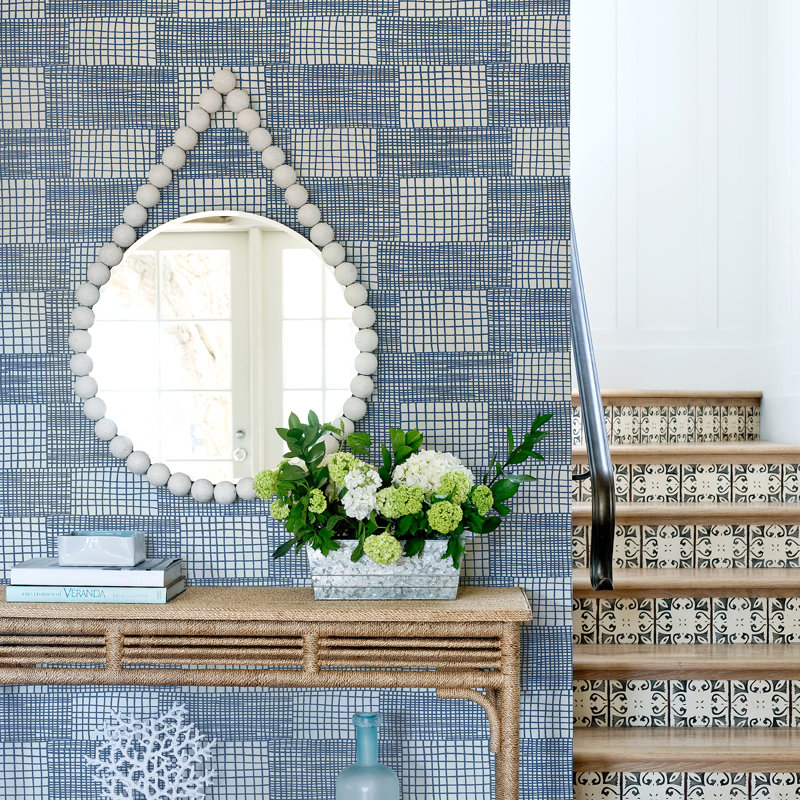 Maxwell Geometric Wallpaper Roll, Blue