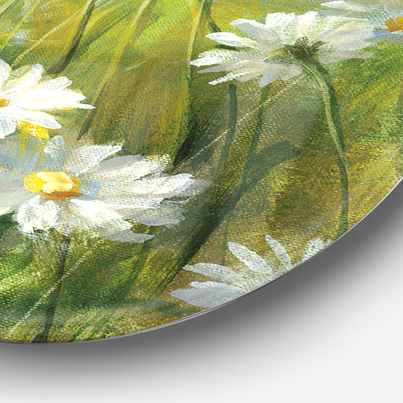 « summer field ii »-reproduction d’art sur cercle métallique, H 23 po x l 23 po