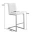 Tabouret de bar gris séduisant avec rainure verticale, structure en métal noir pour îlot de cuisine, 2 cadres carrés élégants-1505430118