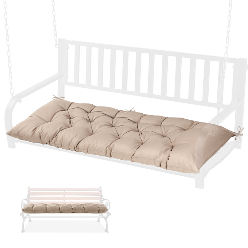 Outdoor Bench Cushion 60x20in, Waterproof Thicken Patio Seat Pad with Ties, Replacement Cushion for Porch Swing, Garden Bench, Indoor/Outdoor Use