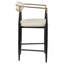 Chaise de comptoir revêtue de tissu beige Kirkham (ensemble de 2)