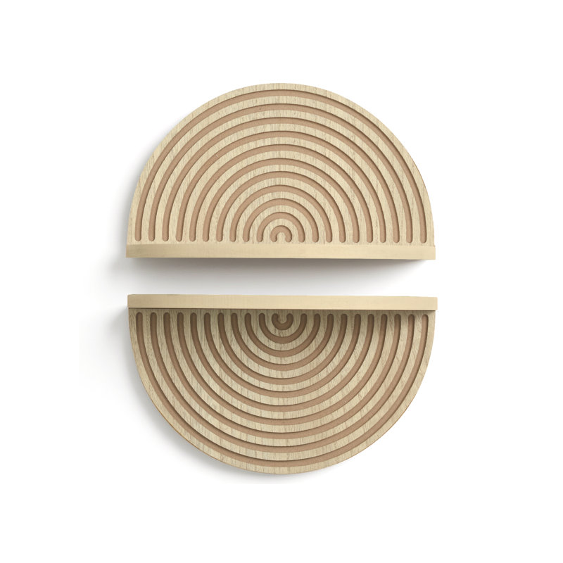  Boho Arched Lunar Ledges Wall Shelf, Modular Wood Floating Display Shelf with Fluted Arch Design for Bedroom, Bathroom, Kitchen & Living Room Decor