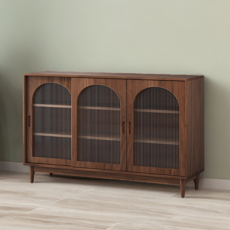 Low Bookcase With Glass Door Bookcase, Dark Brown