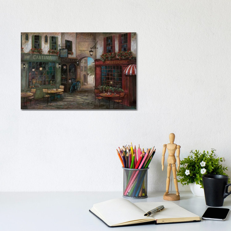 Courtyard Ambiance by Ruane Manning - Gallery-Wrapped Canvas Giclée on Canvas, Wrapped Canvas, 20.32 cm H x 30.48 cm W