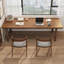 Bureau rectangulaire en bois massif brun noisette-9094905