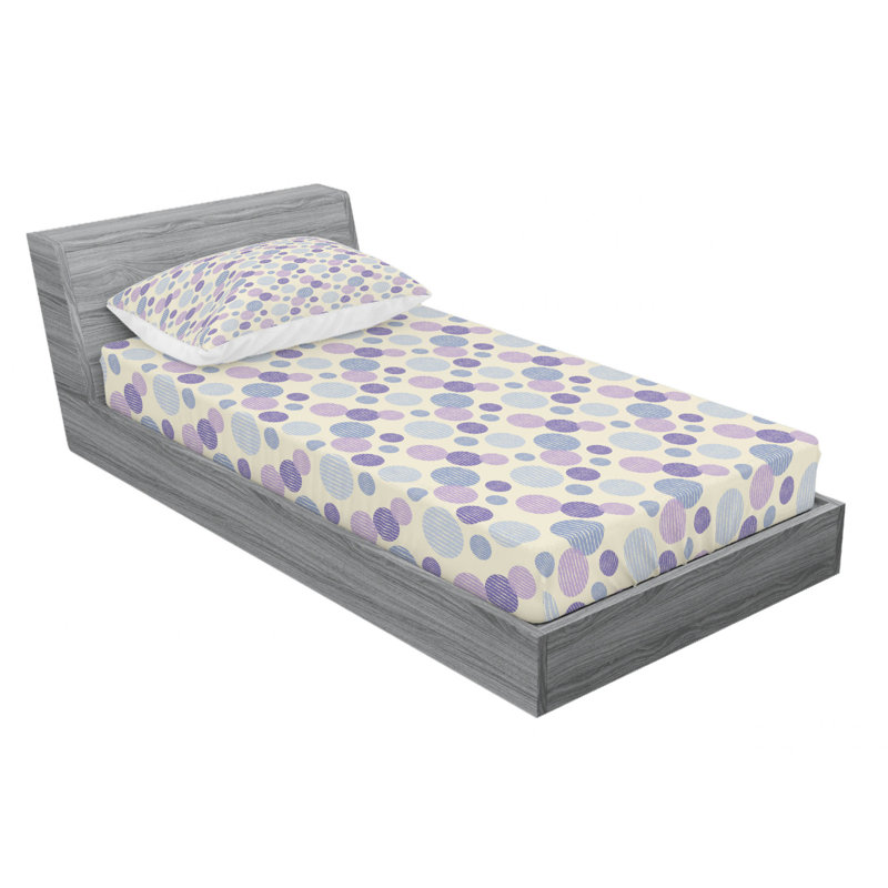 Microfiber Geometric Sheet Set, Twin Sheet Set with Fitted Sheet, Purple/Violet Geometric