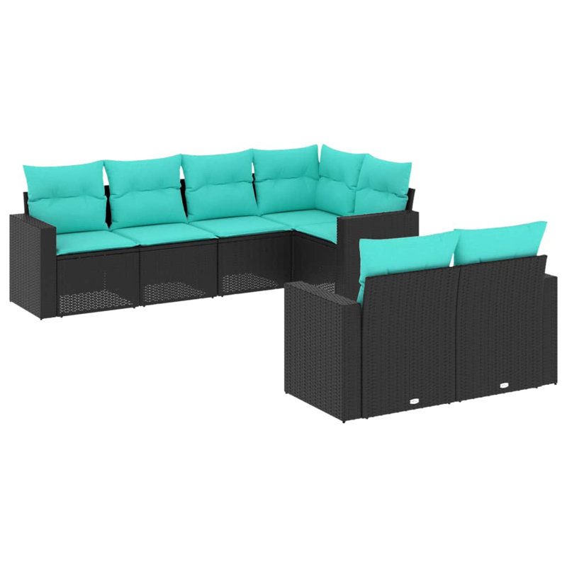  Garden Sofa Set Black, 7