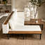 Ensemble de meubles de patio de luxe avec coussins amovibles et table basse, canapé en bois d'acacia en forme de L avec table d'appoint, canapé modulaire d'extérieur pour la cour, véranda, beige