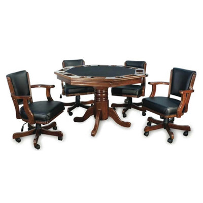 Octagonal Poker Table Set With 4 Chairs