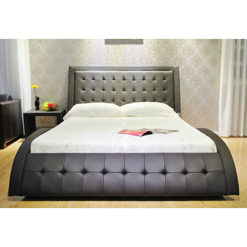 Mangonia Upholstered Bed, Dark Brown, Queen