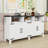 Sideboard with 4-Door, Power Outlets and Adjustable Shelves-252669868