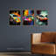 Racing Car Motorsport Grand Prix Bright Colourful - 3 Piece No Frame Print Set-1322714690