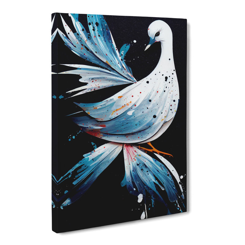 Dove Bird Splatter Vol.2 - Wrapped Canvas, 60cm H x 40cm W x 3cm D