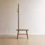 Tabouret à chaussures en bois massif naturel avec support en tissu-1975981785