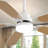 Indoor Modern 52 Inch Ceiling Fan 6 Speed Wind 5 Blades Remote Control Reversible DC Motor With Led Light-631685789-631685790