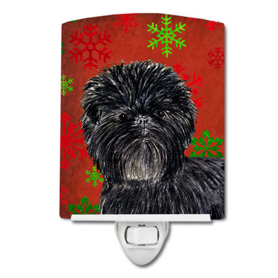 Affenpinscher Snowflakes Christmas Ceramic Night Light