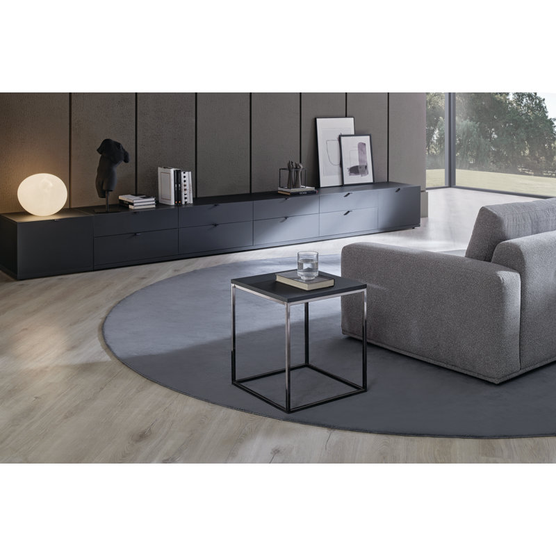 Table de bout avec cadre Honoria, Noir, Chrome