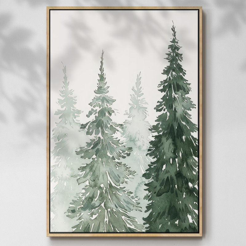 Taillis d'hiver délavé I, Encadré naturel, H 41 po x l 27 po x P 1,5 po