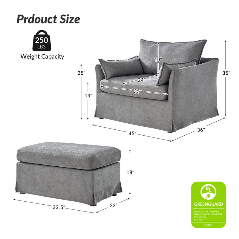 Fauteuil Myesheia Farmhouse, Polyester gris