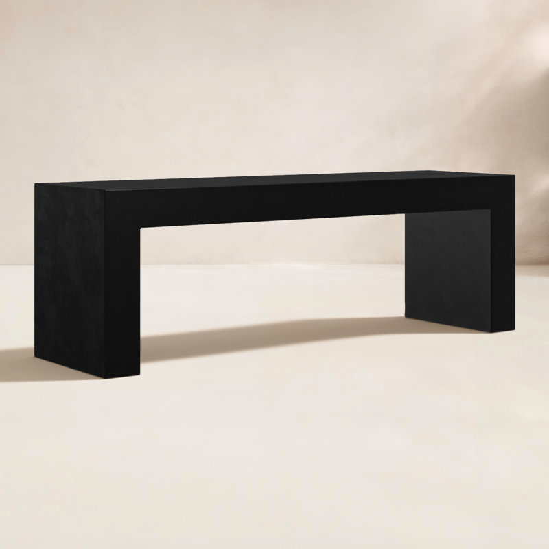 Lazarus Outdoor Dining Bench, Black
